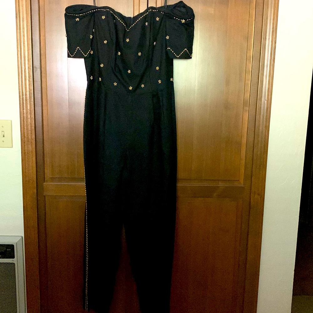 Beaded Black One Piece Junpsuit Like New